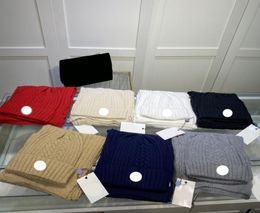 Designer Women039s Hats Scarves Sets Embroidery Badge Men039s hat and scarf Winter Warm scarfs designers color2315816