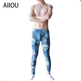 Men's Thermal Underwear Mens Long Thermals For Winter Leggings Thickened Fashion Print Pants Men Johns Clothing