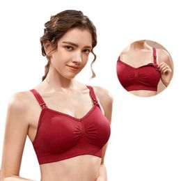 Maternity Intimates New Free Delivery 100% Cotton Plus Size Cup Push Up Gathering Fashion Lace Care Bra Pregnant Womens Breastfeeding d240517
