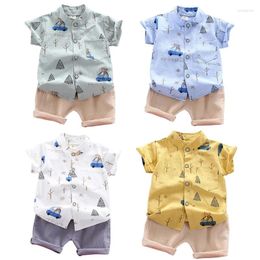 Clothing Sets Summer Cotton Baby Boys Clothes Suits Fashion Cute Printing Cartoon Children's Girls Shirt With Shorts 2-Piece 6M-4M