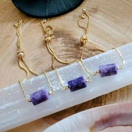 MG2131 New Raw Lepidolite Bracelet Fashion Womens Handmade Adjustable Minimalist Crystal Healing Jewelry