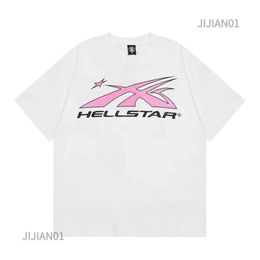 Designer T-shirt man clothes clothing Hipster washed fabric street lettering prints Vintage high quality cotton loose street clothing star Hell 02