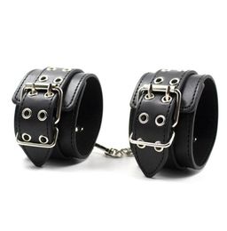 w1023 Sex Adult Game Fetish Handcuffs Black Leather Wrist Restraints Sexy Costume Cosplay Slave Hand Cuffs For Sex Toys6564445