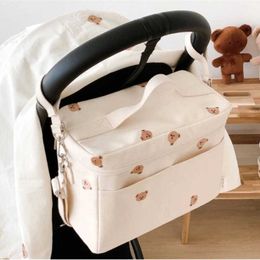 Diaper Bags Baby Diaper Bag Outdoor Mommy Shoulder Bag Waterproof Baby Bottle Insulation Mommy Bag Baby Cart Hanging Bag Trolley Accessories Y240515