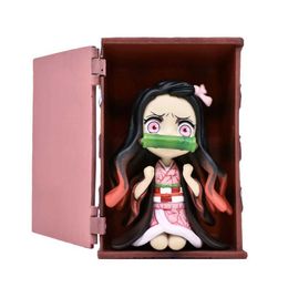 Action Toy Figures 9cm Girl kneeling in a wooden box Figure Anime Figures With Figurine Pvc Model Statue Collection Doll Toy box-packed Y240516
