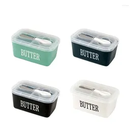 Plates Ceramic Butter Dish With Transparent Lid And Knife Countertop Silicone Seal Airtight Cheese Keeper Porcelain Container Organizer