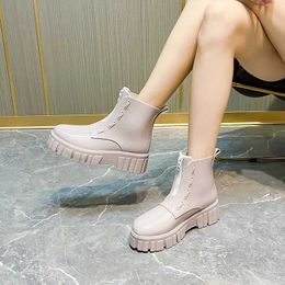 Boots Rain Women Garden Galoshes Comfort Platform Ankle Rubber Female Waterproof Shoes PVC Botas De Lluvia Mujer H240516