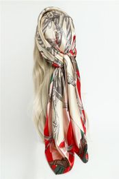 Scarves Silk Satin 90cm Hair Scarf For Women Luxury Print Shawl Wraps Female Headkerchief Hijab Beach Stoles Design Echarpe 2022Sc4841550