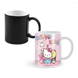 Mugs Kitty VIP 350ml One Piece Coffee And Mug Creative Colour Change Tea Cup Ceramic Milk Cups Novelty Gifts