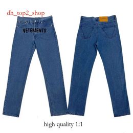 Vetements Jeans Brand Men's Jeans Men Women Street Jeasn High Quality Jacquard Embroidered Print Trousers Black Hiphop Straight Pants 4109 1165