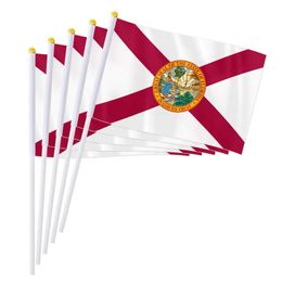 PTEROSAUR 14x21cm Florida Hand Flag Florida Hand Small Wave Flag Desktop Decoration Gift 50/100 pieces 240426