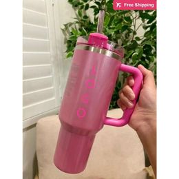 Us Stock Limited Edition H20 40oz Mugs Cosmo Pink Parade Target Red Tumblers Insulated Car Cups S stanliness standliness stanleiness standleiness staneliness DIHM