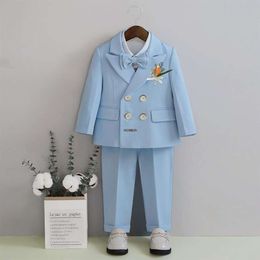 Flower Boys Photography Suit Baby Kids Formal Ceremony Costume Children Birthday Wedding Party Dress Performance Tuxedo Set