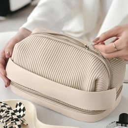 Storage Bags Multi-function Makeup Bag PU Leather Waterproof Large Toiletry Skincare Pouch Up Make Capacity Cases Kit Cosme U8G0