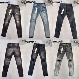 Purple Jeans Denim Trousers Mens Jeans Designer Jean Men Black Pants High End Quality Straight Design Retro Streetwear Casual Sweatpants E De