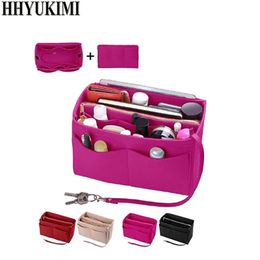 Make up Organiser Insert Bag For Handbag Felt Bag with zipper Travel Inner Purse Fit Cosmetic Bags Fit Various Brand Handbags 240508