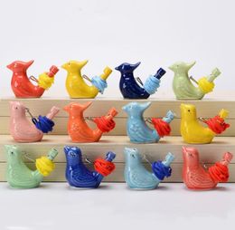 Water Bird Whistle Ceramic Clay Waterbird Noise Maker Whistle Kids Bathing Birds Whistles Christmas Party Gift Home Craft Decor BH6989991