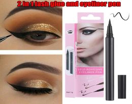 2 In 1 Magic SelfAdhesive Black Eyeliner Magnetic Liquid QuickDrying Sticky Liquid Eyelashes No Glue Needed Eye Liner Pen2022986