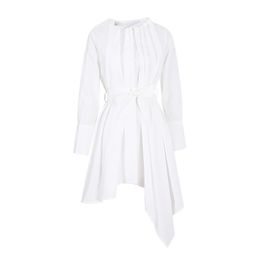 New White Women Shirt Dress Long Sleeve High Quality Female Casual Mini Milan Runway Dresses Party Club Women's Clothing DR5001