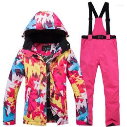 Skiing Jackets Thick Warm Ski Suit Women Waterproof Windproof And Snowboarding Jacket Pants Set Female Snow Costumes Outdoor Wear