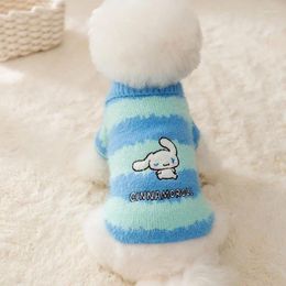 Dog Apparel Cartoon Blue Clothes Knitted Anime Sweaters Dogs Clothing Fashion Kawaii Casual Thick Warm Costume Autumn Winter Ropa Perro