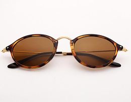 Round fleck sunglasses women 49mm glass lens mirror tortoise sun glasses ps05135886446