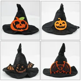 Dog Apparel Halloween Pet Hats Adjustable Cute Witch Hat Cosplay With Pumpkin Ornaments Festival Costume