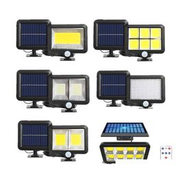 Solar Flood Lights Lamp Outdoor Pir Motion Sensor Ip65 Waterproof Garden Led Light Spotlight Suitable For Path Steps Decoration Street Dhgws