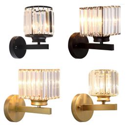 Wall Lamp Modern Gold Black Crystal Lights Bedside For Bedroom Living Room Home Decor LED Sconce Bathroom Indoor Fixtures