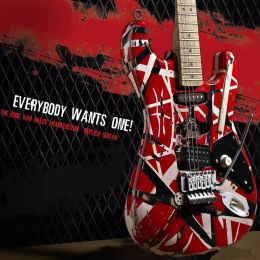 STOCK Edward Eddie Van Halen Heavy Relic Red Franken 5150 Electric Guitar Black White Stripes Floyd Rose Tremolo Bridge Frankenstein right sunglasses