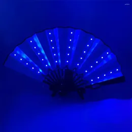 Decorative Figurines Glow Dark Handheld Fan Led Light Foldable 12v 8 Inch With Strong Hinge Glowing Effect For Ktv Bar