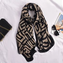 180x90cm Geometric Printed Women Silk Satin Scarf Shawl Headbands Headscarf Neckties Neckerchief Beach Towel Cover Ups 240509