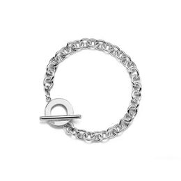 Silver Bracelets Designer Women Tiffanyjewelry Bracelet High Edition Lock Heart Shaped Bracelet Sterling Heart Coll With Box Tiffanyjewelry Bracelet B21