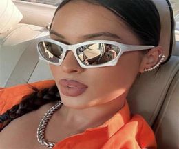 Sunglasses 2000s Punk Sports Wrap Around Women Men Bat Mirror Silver Cool Unique Sun Glasses Fashion Y2K Shades7113028