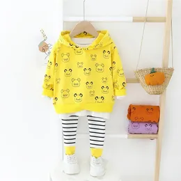 Clothing Sets Spring Autumn Baby Girls Toddler Kids Cartoon Hooded Sweatshirt Pants Infant Clothes Outfits Children Sportswear