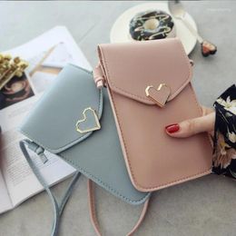 Shoulder Bags 2024 Women Bag Cell Phone Purse Smartphone Wallet Leather Solid Colour Strap Handbag Messenger Small