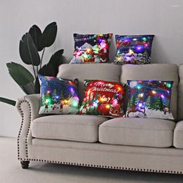 Pillow Christmas Series LED Light Sofa Cover Decorative Throw Covers For Living Room Xmas Pillowcase Home Party Decor