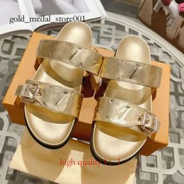 Louiseviution Shoe Lvse Shoe Slide Women BOM DIA COMFORT Flat Sandals Designer Luxury High Quality Lacquer Canvas Leather Aging Print Clasp Monog 1291