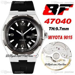 V8F Overseas 47040 Ultra-Thin Miyota 9015 Automatic Mens Watch 42 Titanium Bezel Black Dial Stick Markers Rubber Strap Super Edition Wa 329y