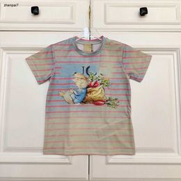 Top babyT-shirt Gradient color tshirt Size 100-150 CM designer kids clothes Cute rabbit pattern print girls boys Short Sleeve tees 24Mar