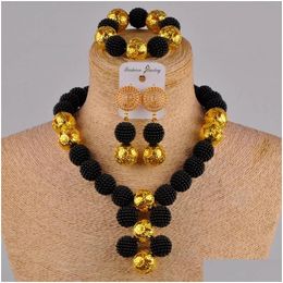 Jewelry Settings Beige Simated Pearl Gold African Set Nigerian Beads Costume Necklace Fzz30-06 201 Drop Delivery Otawi