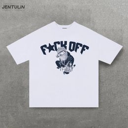 Men's T Shirts Streetwear Y2k Shirt Mens Harajuku Hip Hop Graphic Print Oversized Cotton Round Neck TShirt Gothic Short Sleeve Tops Tees