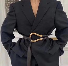 New Fashion Soft Faux Leather Belts Women Big Alloy Buckle Thin Double Layer Waistbands Shirt Knotted Belt Long Waist Belts 202012984836