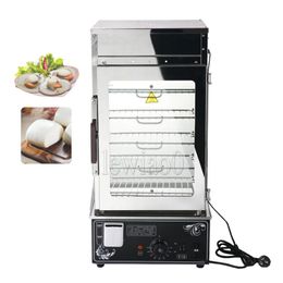 Commercial Steamed Bun Xiao Long Bao Machine Desktop Large Capacity Steaming Cabinet Glass Buns Mobile Heating Cabinet