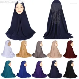 Ethnic Clothing Muslim Women Rhinestone One Piece Amira Hijab Ramadan Islamic Headwear Headwrap Scarves Arab Turban Shawls India Cap Hat 70