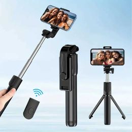 Selfie Monopods Tripod with detachable wireless remote control 4-in-1 expandable portable selfie stick compatible with mobile phone tripodB240515