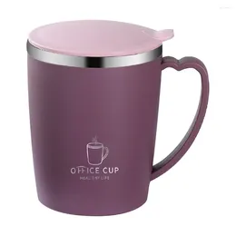 Mugs Stainless Steel Coffee Cup Mug With Lid Insulated Double Wall Tumbler Handle