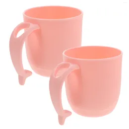 Mugs 2 Pcs Children's Mouthwash Cup Toothbrush Holder Multi-purpose Plastic Cups Pp Rinsing