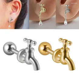 Stud Earrings Irregular Exaggerate Faucet For Men Women Vintage Hip-Hop Punk Fashion Personality Piercing Ear Jewellery Accessories