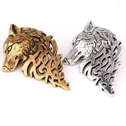 Brooches Fashion Men Punk Lapel Badge Pin Wolf Brooch Suit Collar